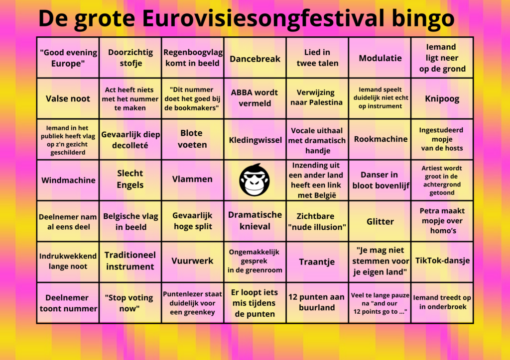 Eurovisie bingo 2024