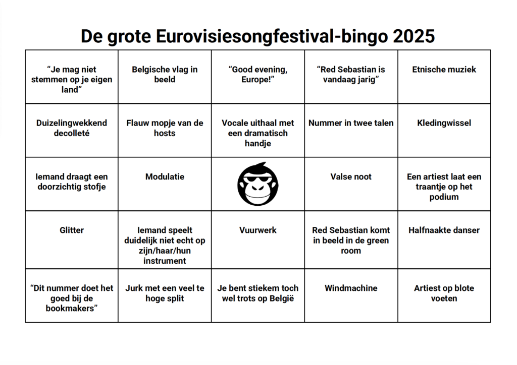 Eurovisiebingo halve finale 2025