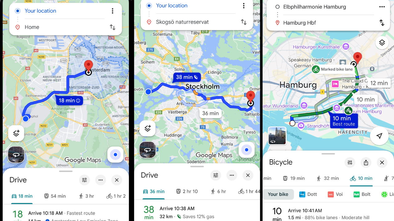 Google Maps rolt duurzame reisfuncties uit in heel Europa: ook Brussel krijgt geavanceerde fiets- en
